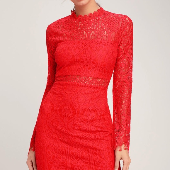 Lulu’s Appetite for Seduction Red Lace Dress - Picture 2 of 3